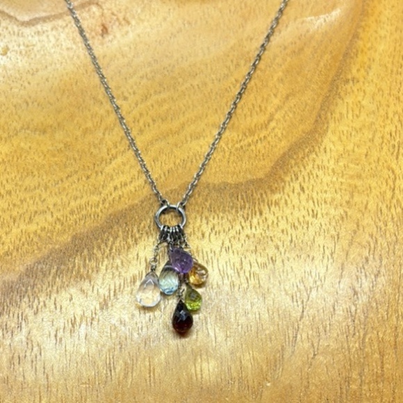 Semi-Precious Birthstone Pendants on sterling silver Necklace - Picture 3 of 3